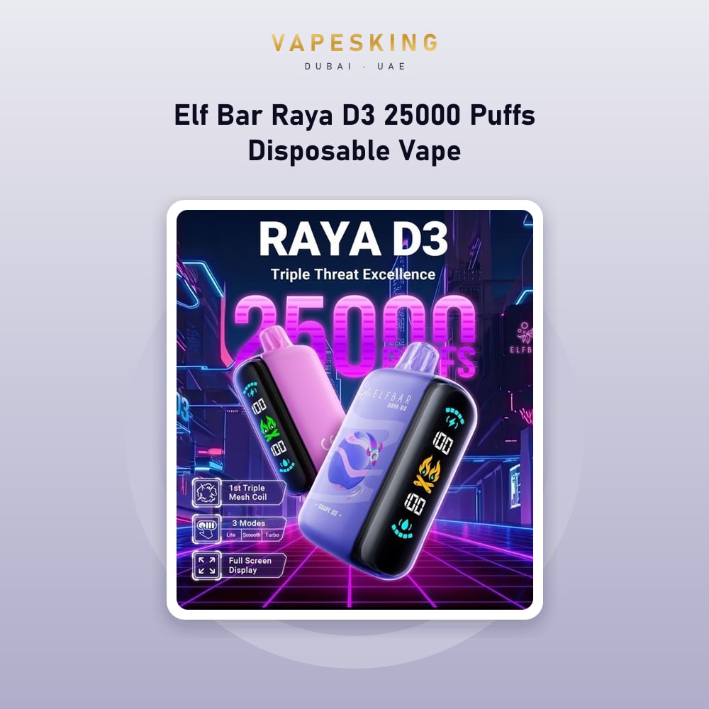 Elf Bar Raya D3 25000 Puffs Disposable Vape — disposable vape in stock at Vapes King Dubai, Dubai