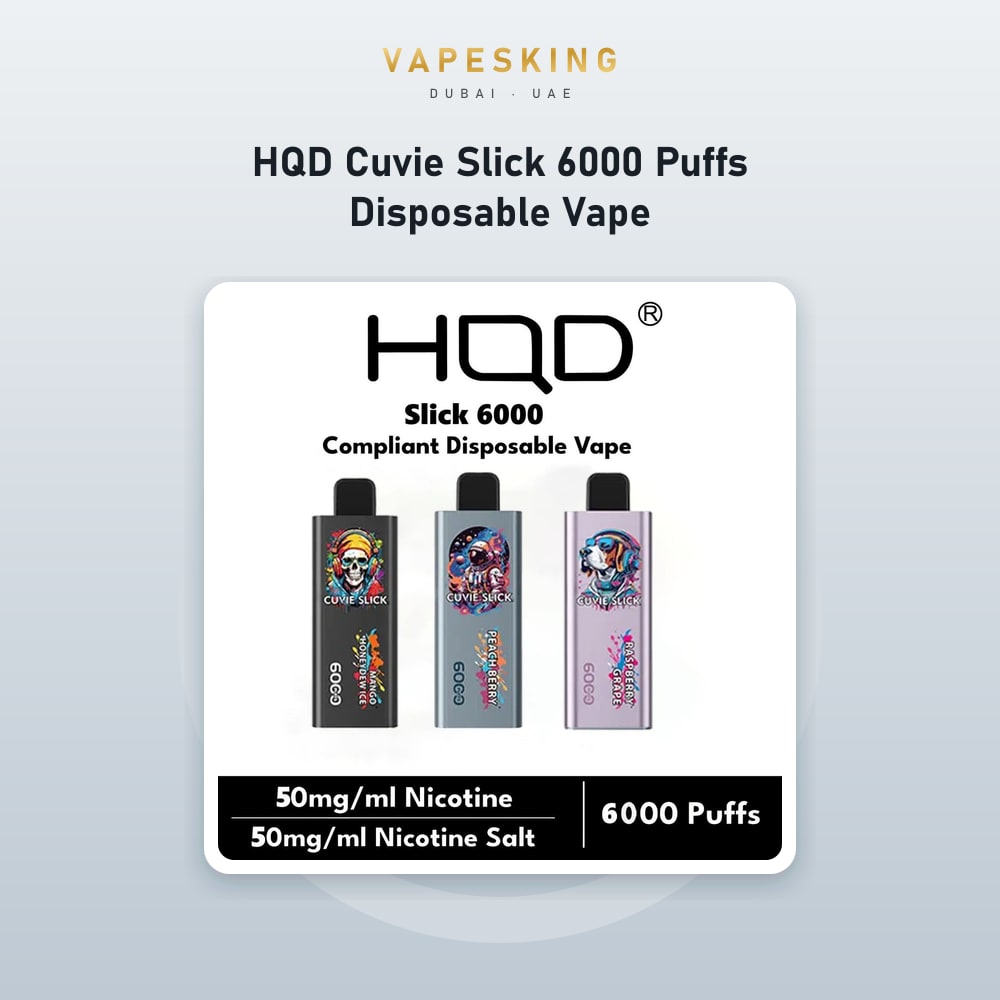 HQD Cuvie Slick 6000 Puffs Disposable Vape — disposable vape in stock at Vapes King Dubai, Dubai