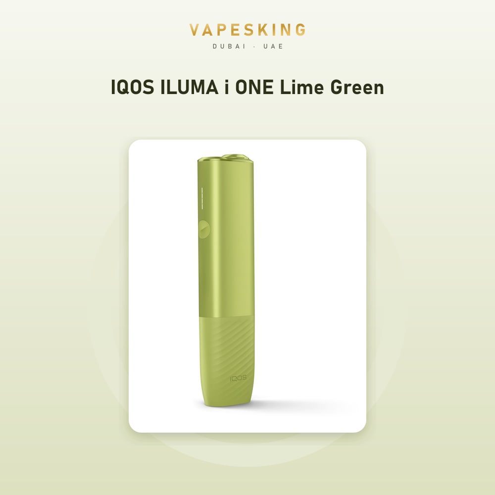 IQOS ILUMA i ONE Lime Green heated tobacco device kit — in stock at Vapes King Dubai