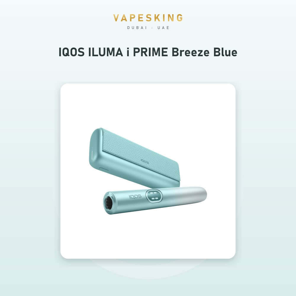 IQOS ILUMA i PRIME Breeze Blue heated tobacco device kit — in stock at Vapes King Dubai