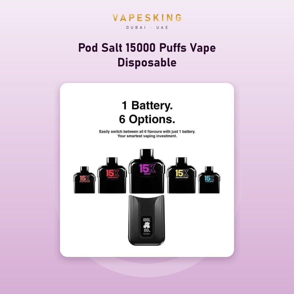 Pod Salt 15000 Puffs Disposable Vape — disposable vape in stock at Vapes King Dubai, Dubai