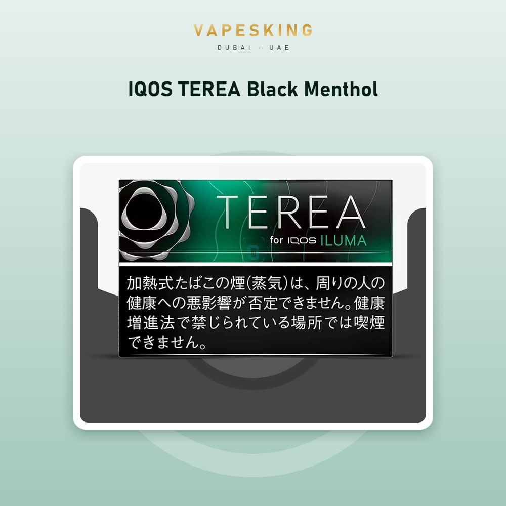 IQOS TEREA Black Menthol pack of 20 heated tobacco sticks for IQOS ILUMA — in stock at Vapes King Dubai