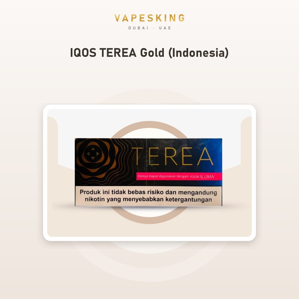 IQOS TEREA Gold (Indonesia) pack of 20 heated tobacco sticks for IQOS ILUMA, Indonesia edition — in stock at Vapes King Dubai