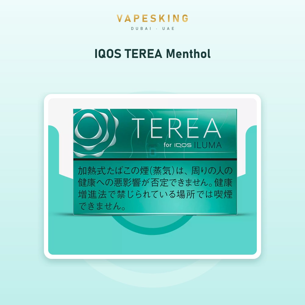 IQOS TEREA Menthol pack of 20 heated tobacco sticks for IQOS ILUMA — in stock at Vapes King Dubai