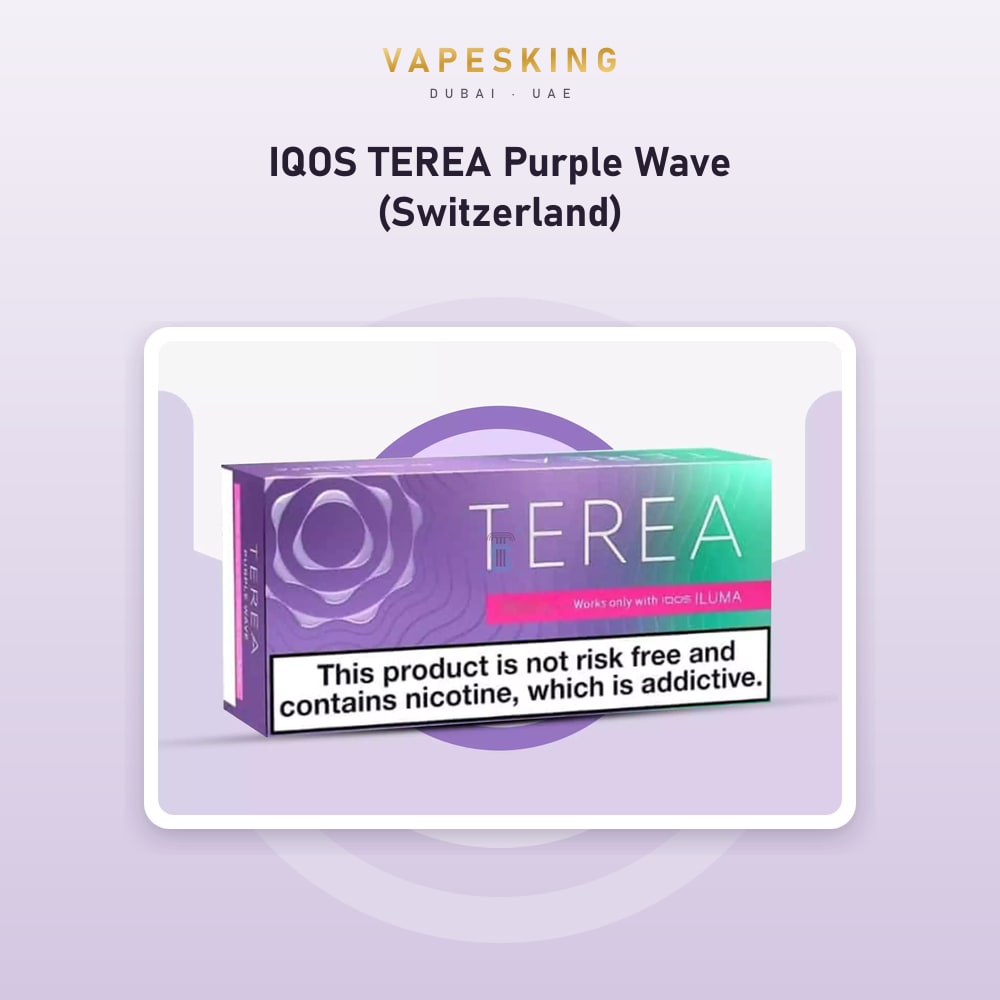 IQOS TEREA Purple Wave (Switzerland) pack of 20 heated tobacco sticks for IQOS ILUMA, Switzerland edition — in stock at Vapes King Dubai