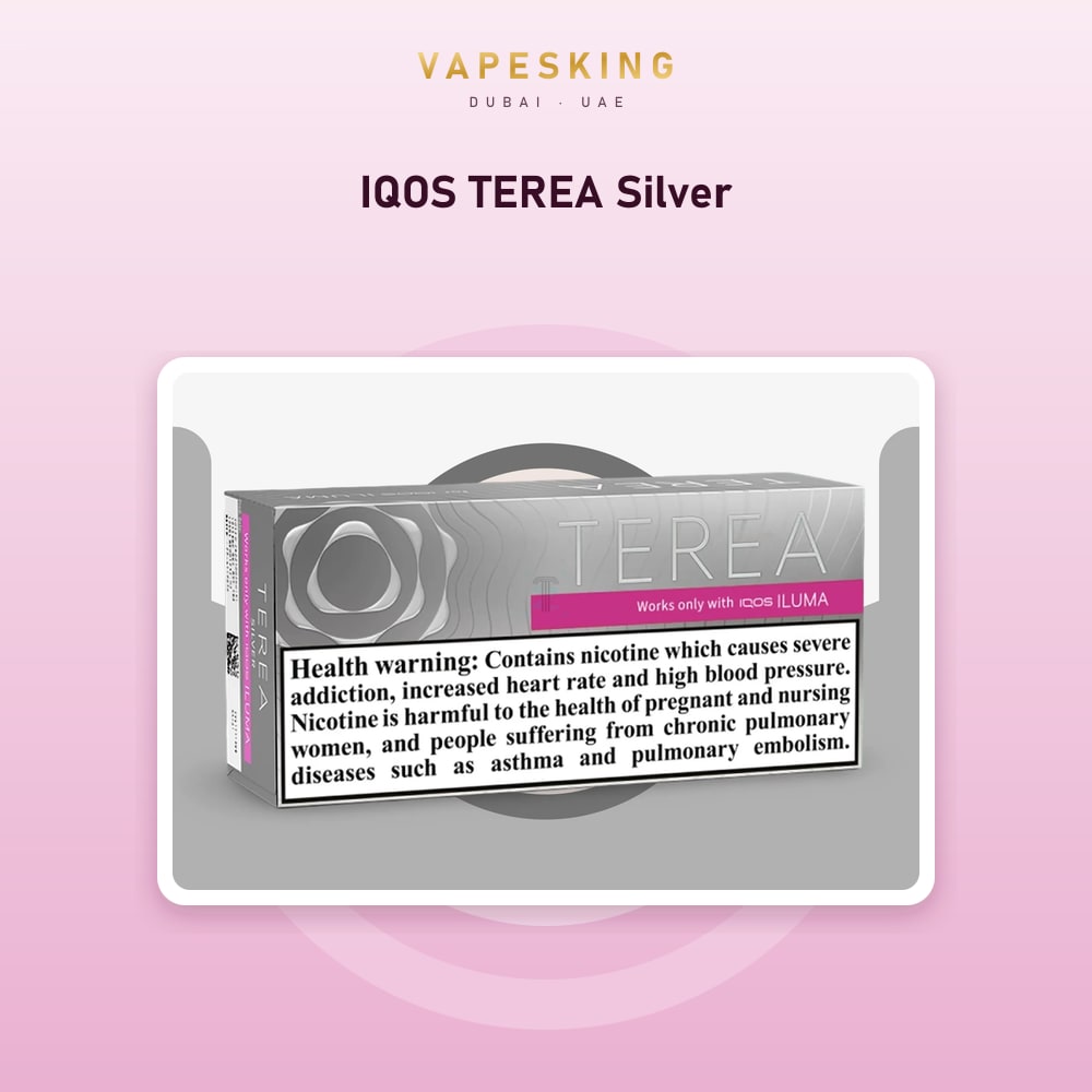 IQOS TEREA Silver pack of 20 heated tobacco sticks for IQOS ILUMA — in stock at Vapes King Dubai