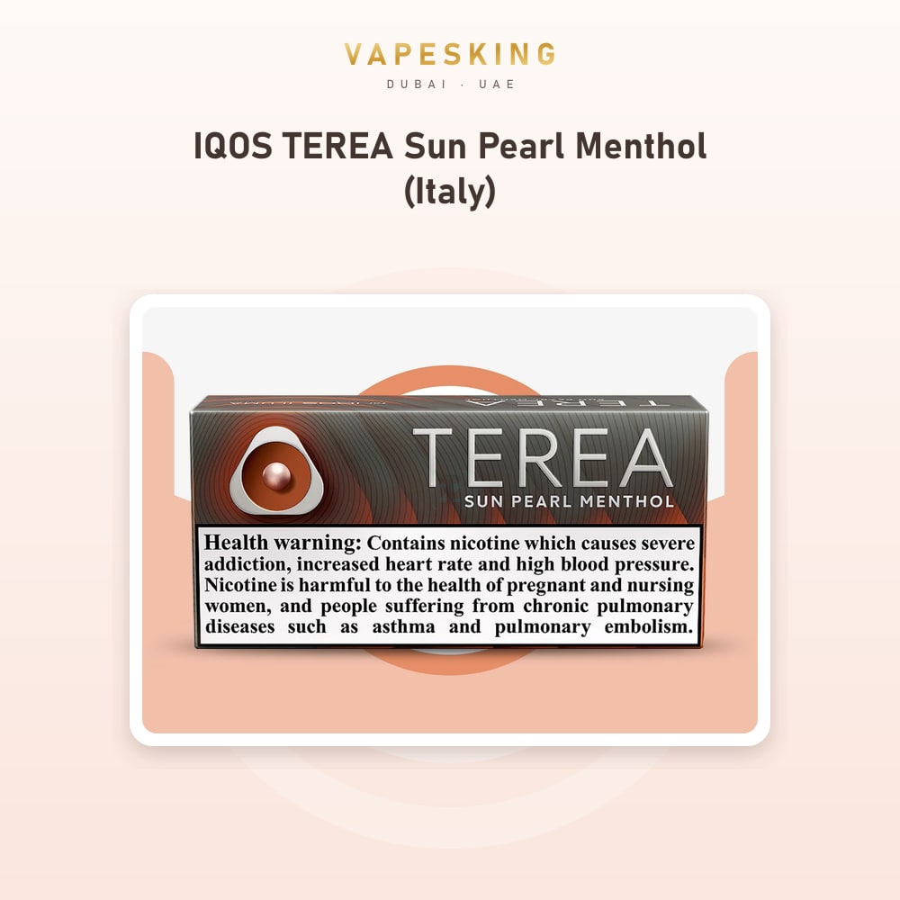 IQOS TEREA Sun Pearl Menthol (Italy) pack of 20 heated tobacco sticks for IQOS ILUMA, Italy edition — in stock at Vapes King Dubai