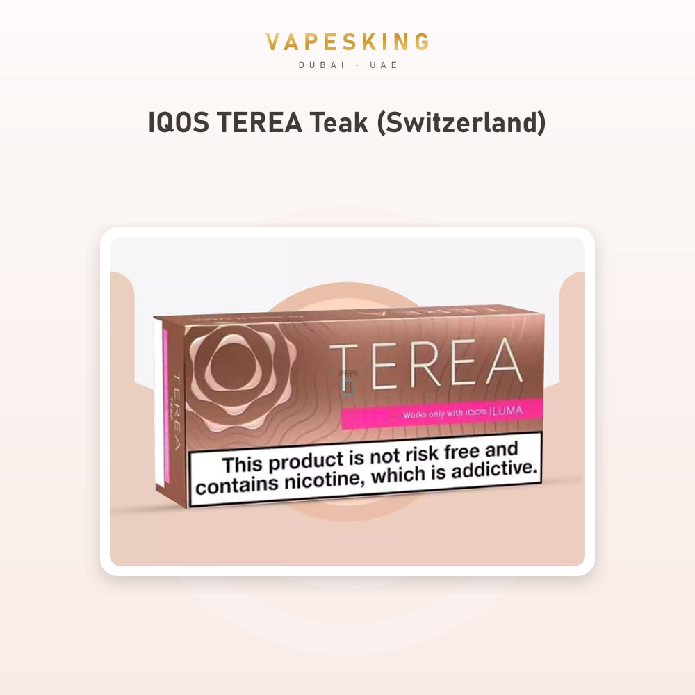 IQOS TEREA Teak (Switzerland) pack of 20 heated tobacco sticks for IQOS ILUMA, Switzerland edition — in stock at Vapes King Dubai