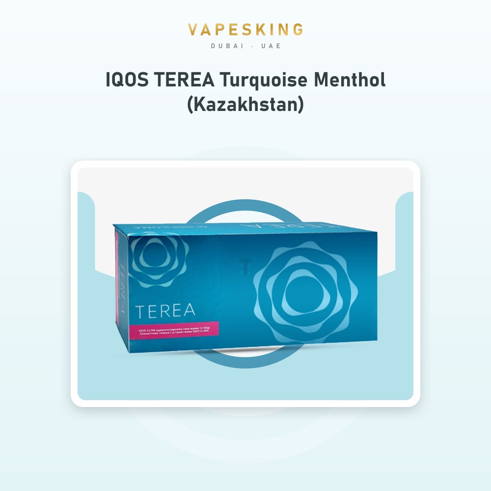IQOS TEREA Turquoise Menthol (Kazakhstan) pack of 20 heated tobacco sticks for IQOS ILUMA, Kazakhstan edition — in stock at Vapes King Dubai