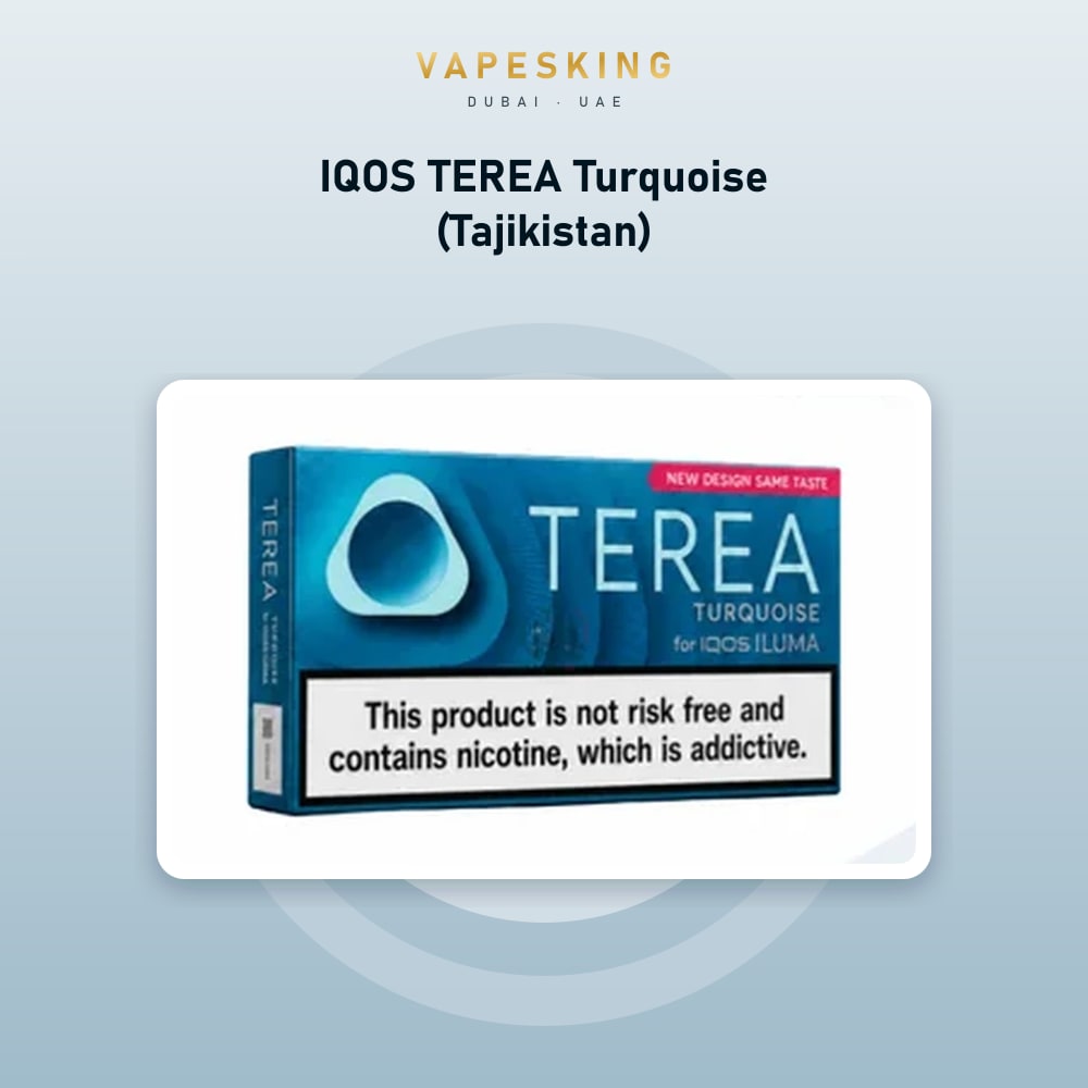 IQOS TEREA Turquoise (Tajikistan) pack of 20 heated tobacco sticks for IQOS ILUMA, Tajikistan edition — in stock at Vapes King Dubai