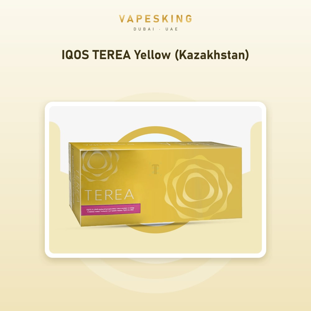 IQOS TEREA Yellow (Kazakhstan) pack of 20 heated tobacco sticks for IQOS ILUMA, Kazakhstan edition — in stock at Vapes King Dubai