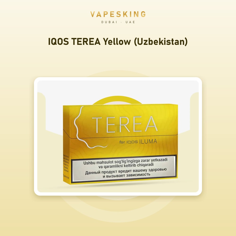 IQOS TEREA Yellow (Uzbekistan) pack of 20 heated tobacco sticks for IQOS ILUMA, Uzbekistan edition — in stock at Vapes King Dubai