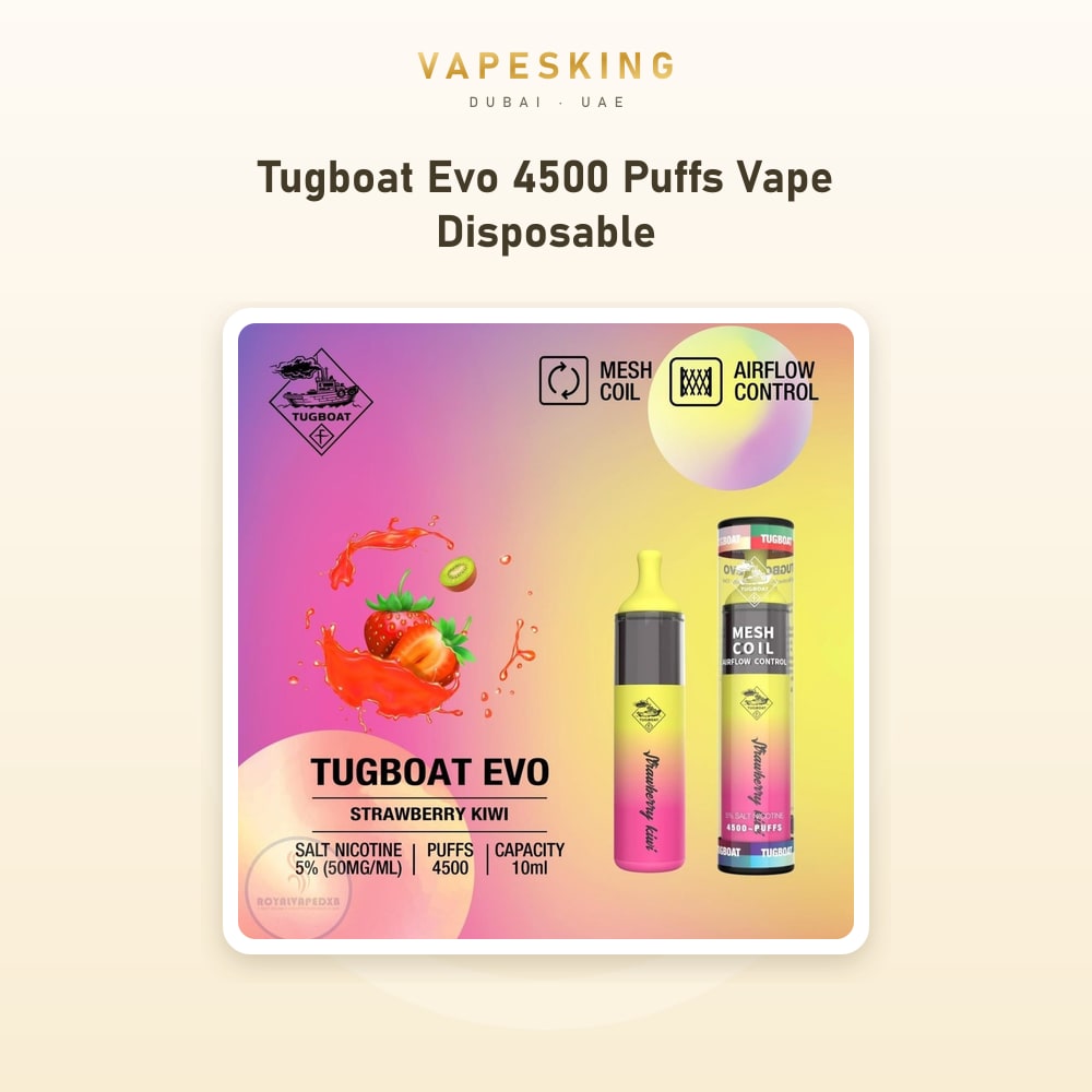 Tugboat Evo 4500 Puffs Disposable Vape — disposable vape in stock at Vapes King Dubai, Dubai